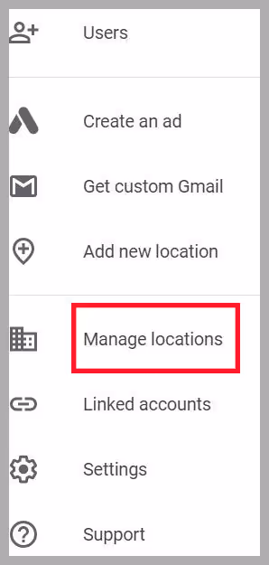 google my business sidebar