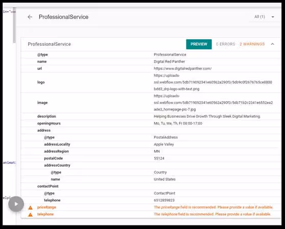 test schema markup with google structured data testing tool
