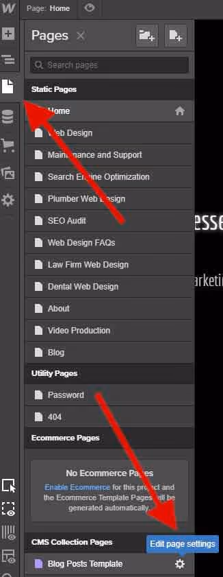 blog post template settings