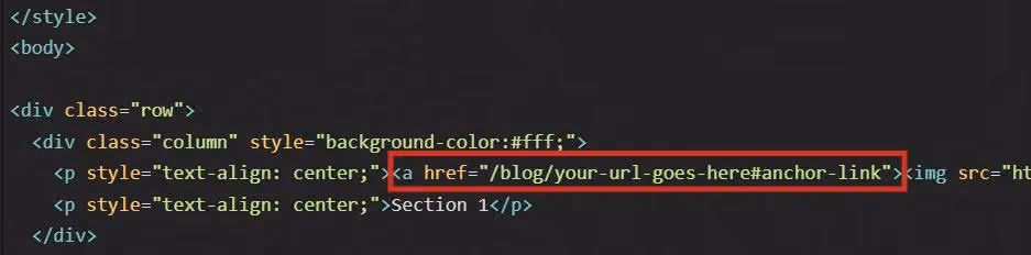 add anchor links to each section