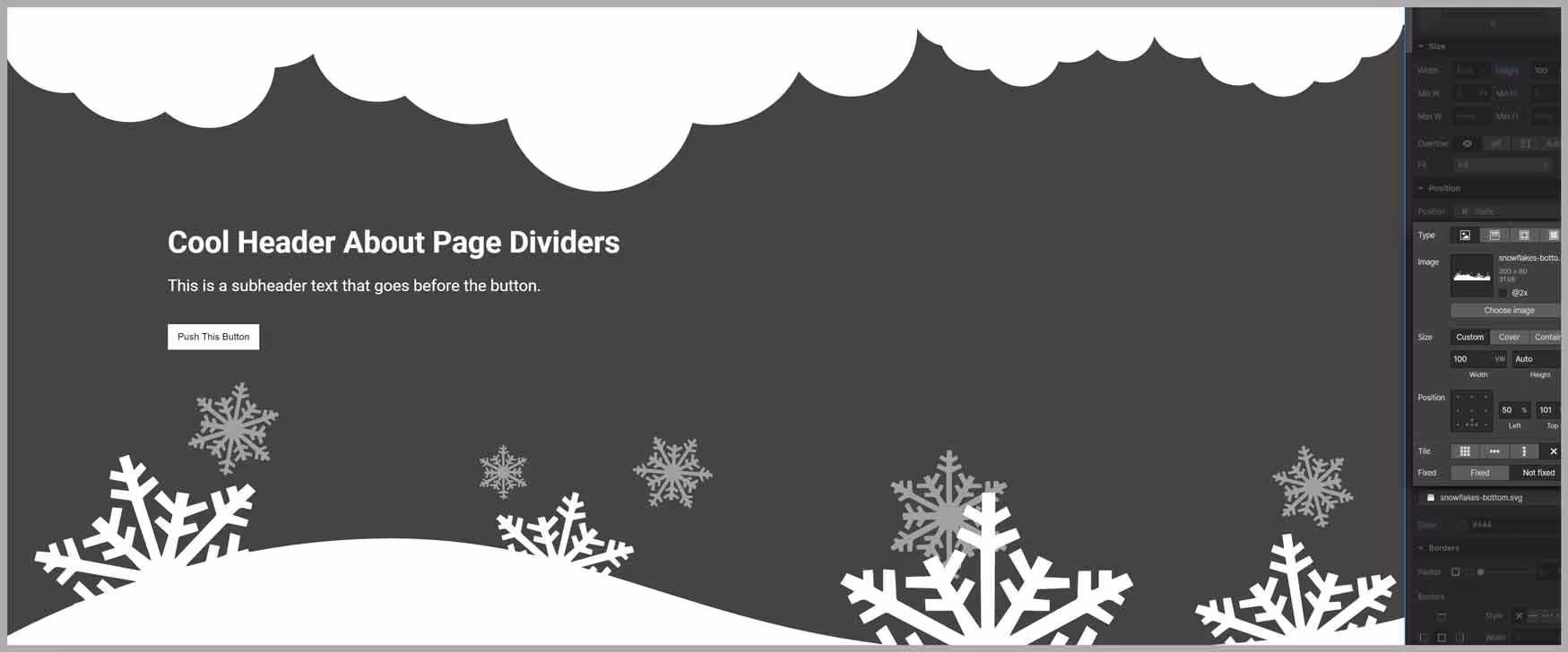 page divider in webflow
