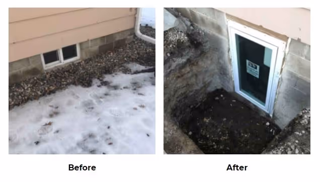 Egress Window Before and After Pictures