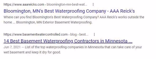 Waterproofing Website Title Tags