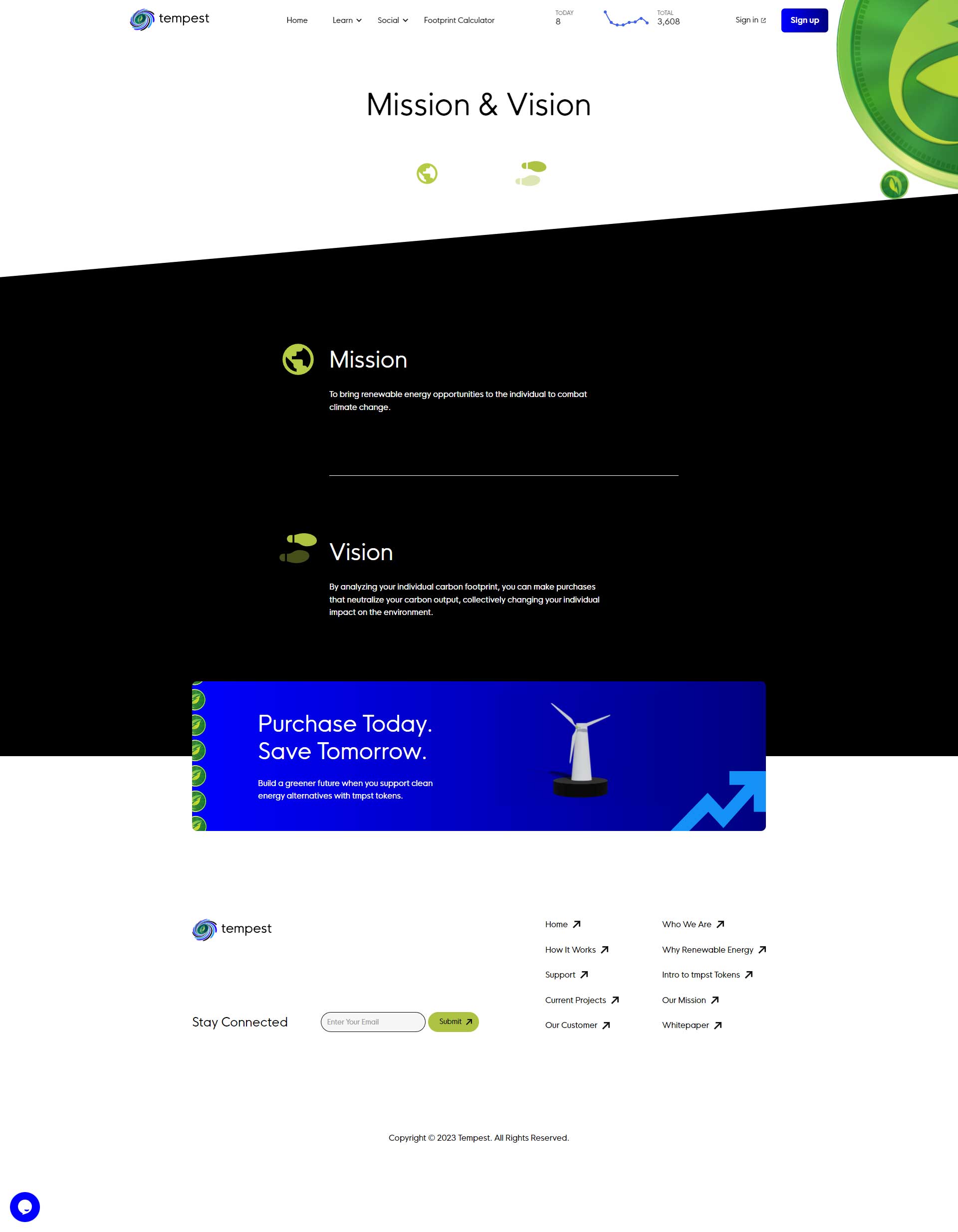 Tempest mission and vision page