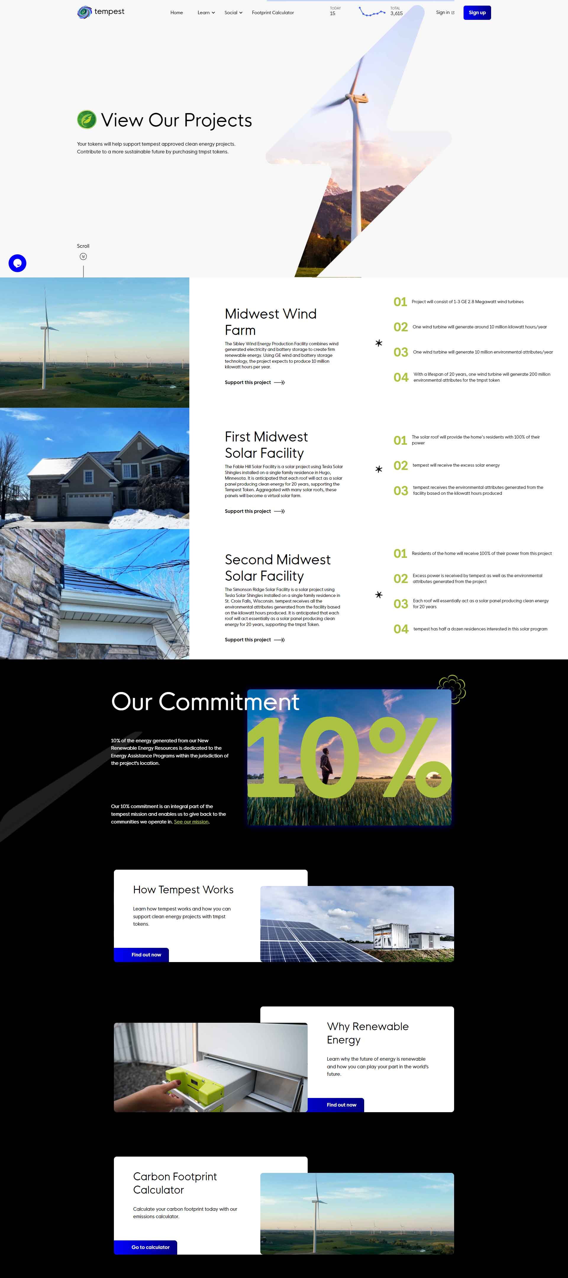 Tempest view our projects page