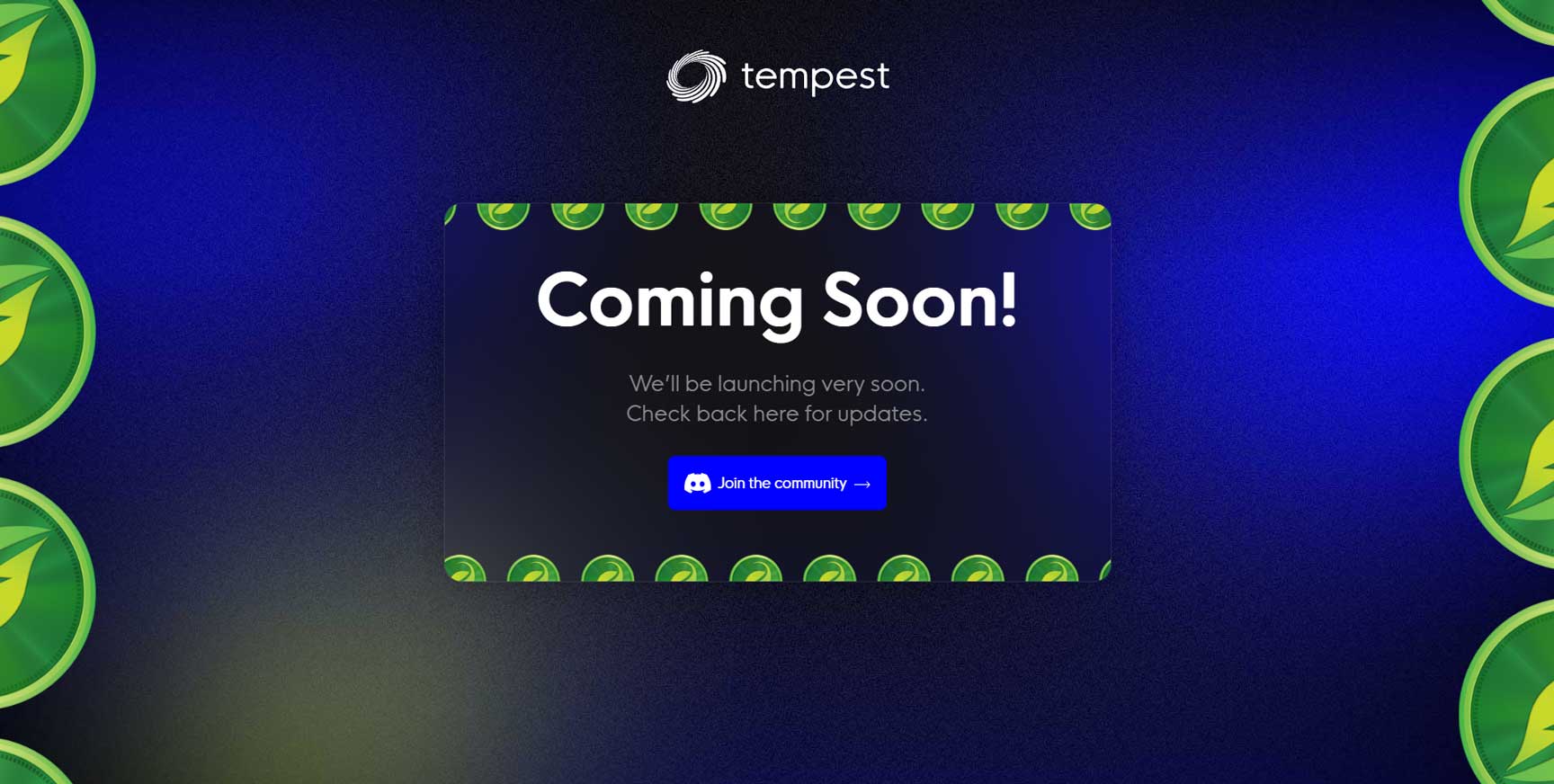 Tempest contribute site coming soon
